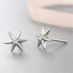 925 Sterling Silver CZ Star Stud Earrings