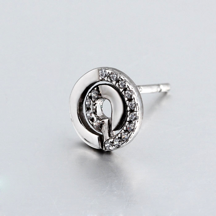 925 Sterling Silver CZ Round Stud Earrings