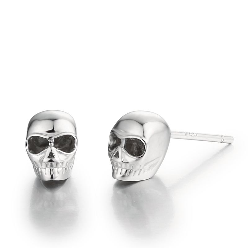 925 Sterling Silver Skull Stud Earrings