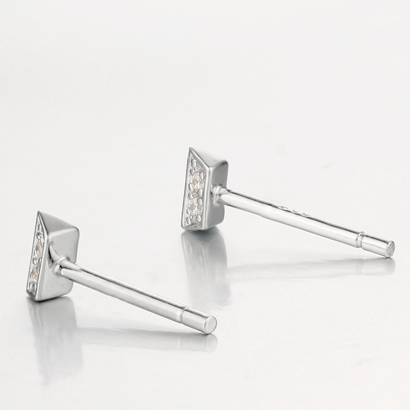 925 Silver Cubic Zirconia Square Stud Earring