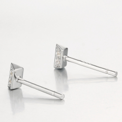 925 Silver Cubic Zirconia Square Stud Earring