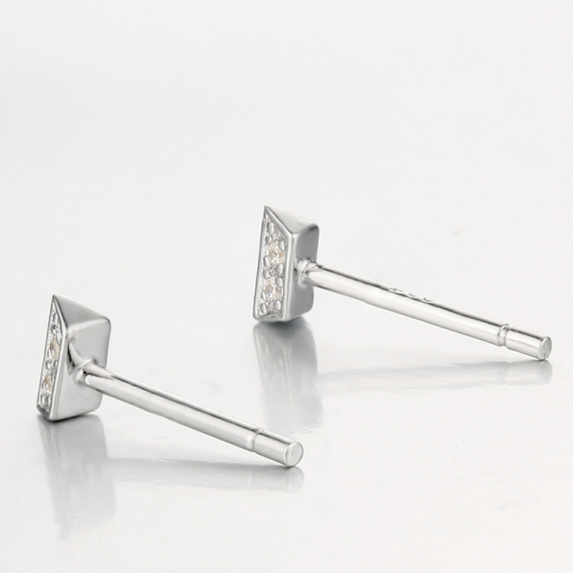 925 Silver Cubic Zirconia Square Stud Earring