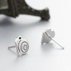 925 Sterling Silver Cute Snail Stud Earrings