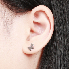 925 Sterling Silver Cute Dog Stud Earrings