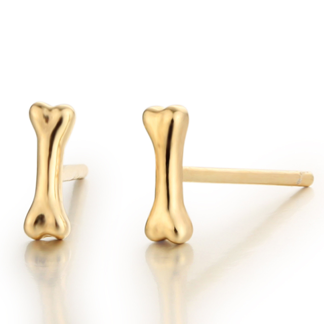 925 Sterling Silver Cute Bone Stud Earrings