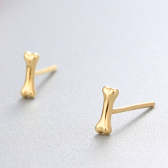 925 Sterling Silver Cute Bone Stud Earrings