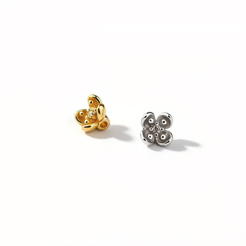 925 Sterling Silver Flower Charm for Beaded Jewelry