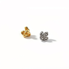 925 Sterling Silver Flower Charm for Beaded Jewelry