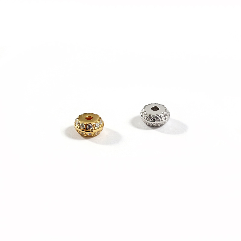 925 Sterling Silver CZ Round Spacer Bead