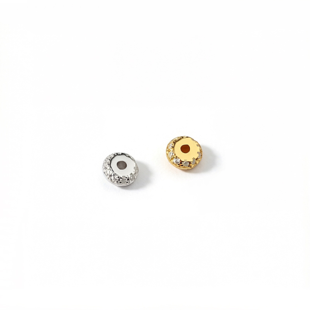 925 Sterling Silver CZ Round Spacer Bead