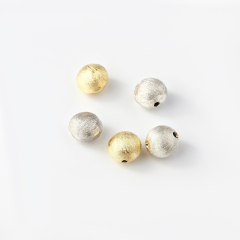 925 Sterling Silver Round Bead with Brushed Surface