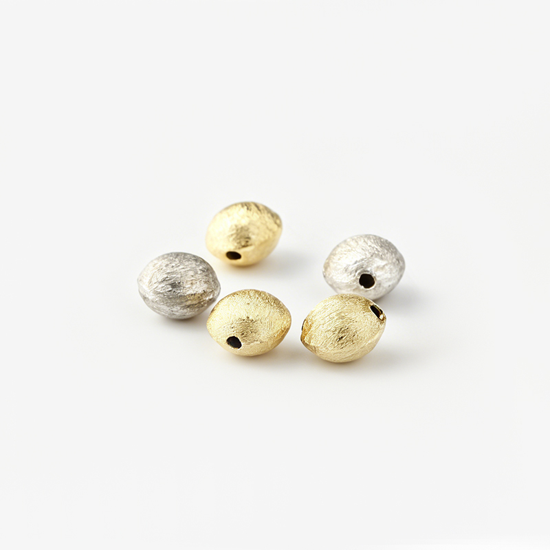 925 Sterling Silver Round Bead with Brushed Surface