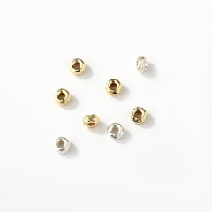 925 Sterling Silver Twisted Carved Rondelle Bead
