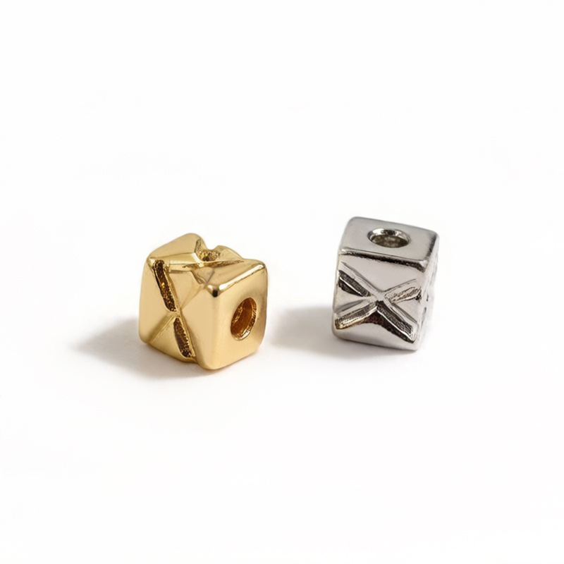 925 Sterling Silver 2.5*2.5 Square Spacer Bead