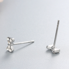 925 Sterling Silver Cubic Zirconia Bow Stud Earrings