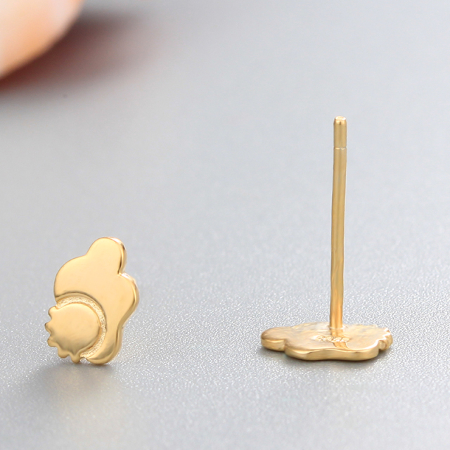 925 Sterling Silver Lovely Sheep Stud Earrings