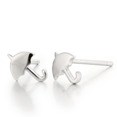 925 Sterling Silver Umbrella Stud Earrings For Ladies