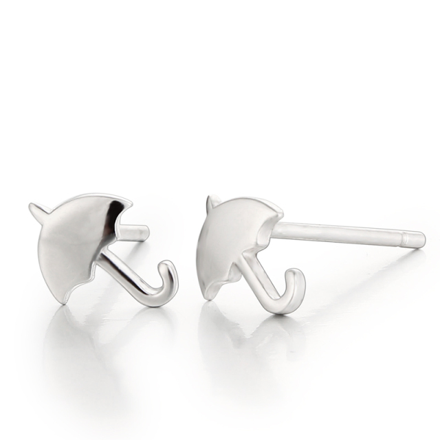 925 Sterling Silver Umbrella Stud Earrings For Ladies