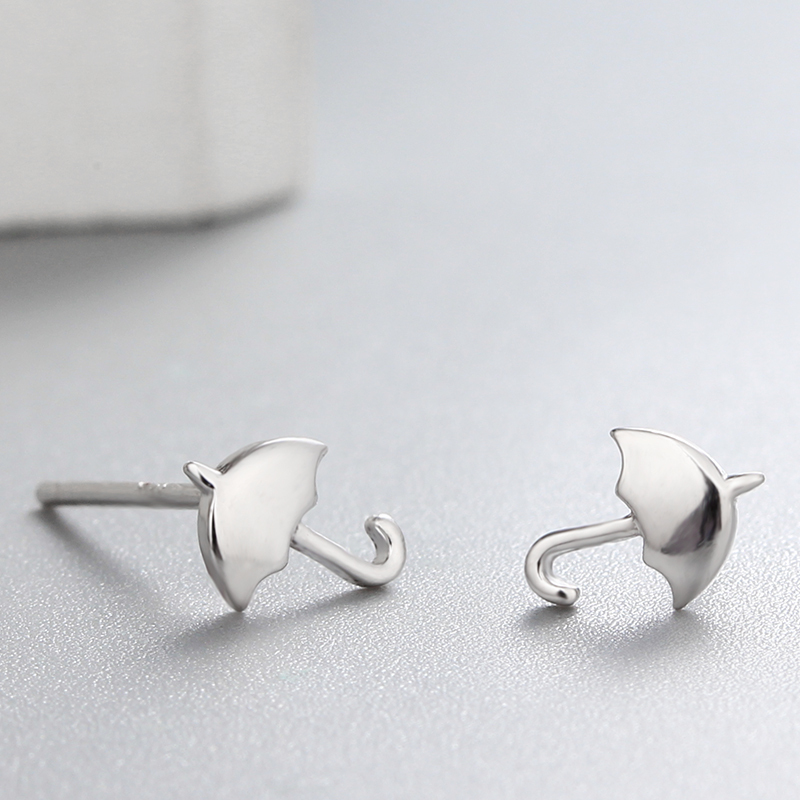 925 Sterling Silver Umbrella Stud Earrings For Ladies