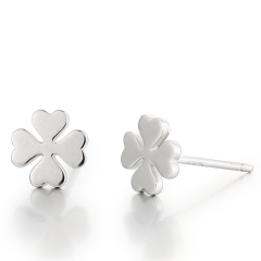 925 Sterling Silver Clover Stud Earrings For Wholesale