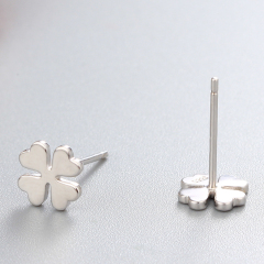 925 Sterling Silver Clover Stud Earrings For Wholesale