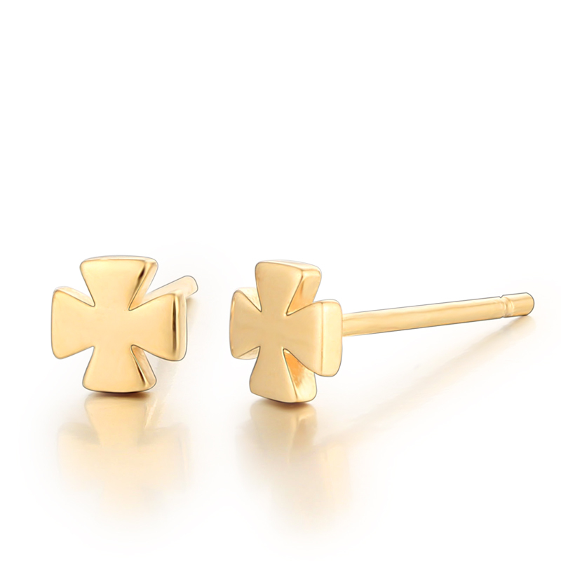 925 Sterling Silver Simple Cross Stud Earrings