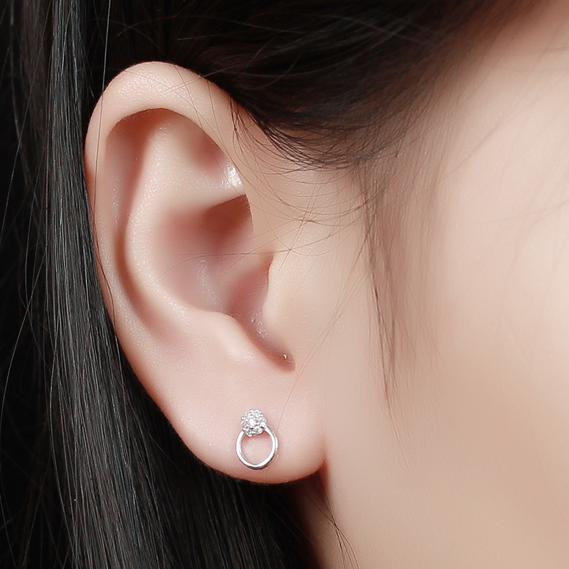 925 Sterling Silver Cubic Zirconia Ring Drop Earrings