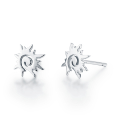 925 Sterling Silver Sun Stud Earrings