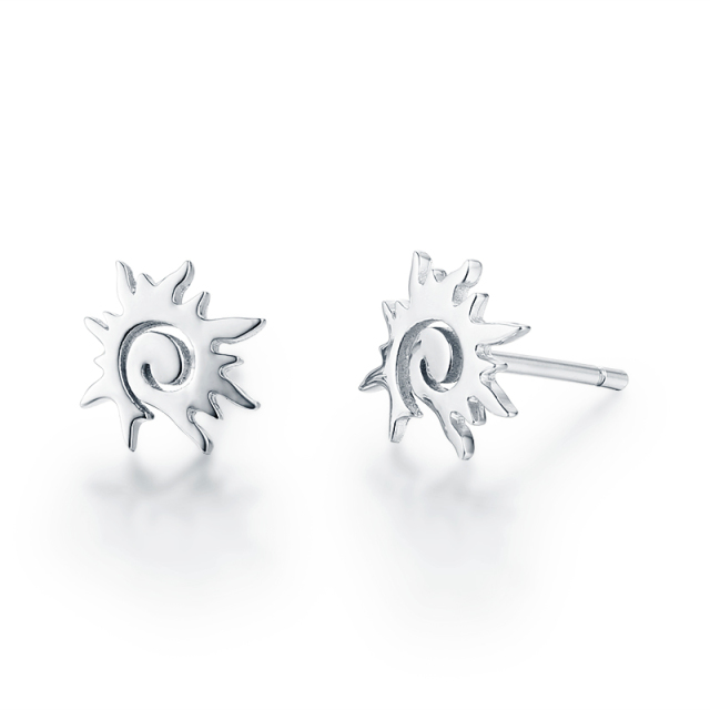 925 Sterling Silver Sun Stud Earrings