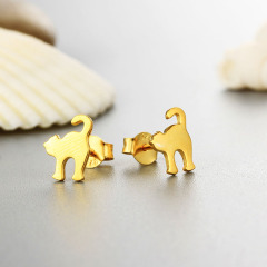 925 Sterling Silver Panther Stud Earrings