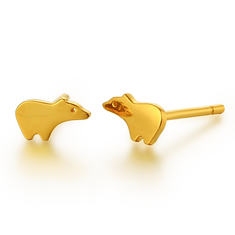 925 Sterling Silver Polar Bear Stud Earrings