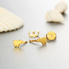 925 Sterling Silver Polar Bear Stud Earrings