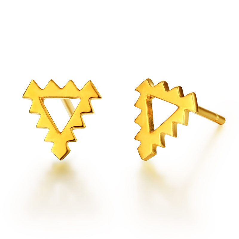 925 Sterling Silver Jagged Triangle Stud Earrings
