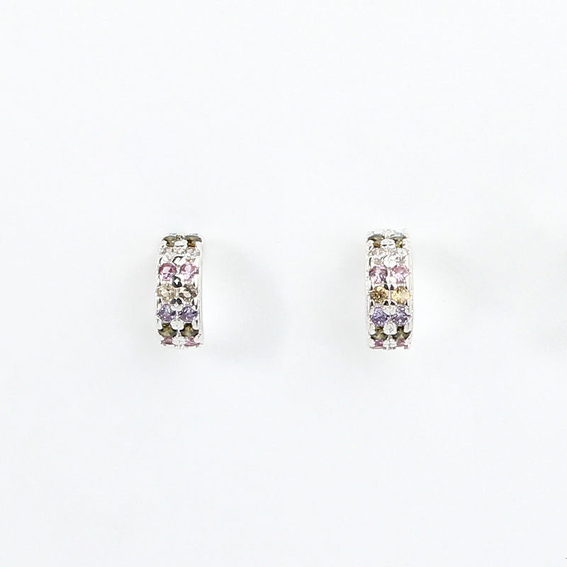 925 Sterling Silver CZ Stones Stud Earrings