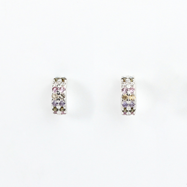 925 Sterling Silver CZ Stones Stud Earrings