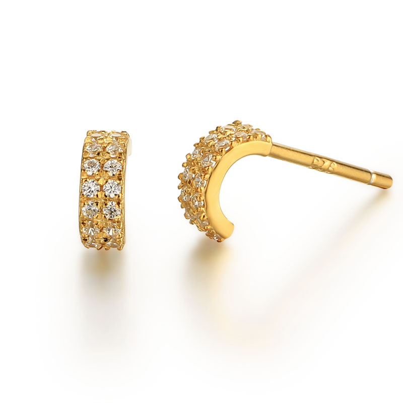 925 Sterling Silver CZ Stones Stud Earrings