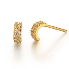 925 Sterling Silver CZ Stones Stud Earrings