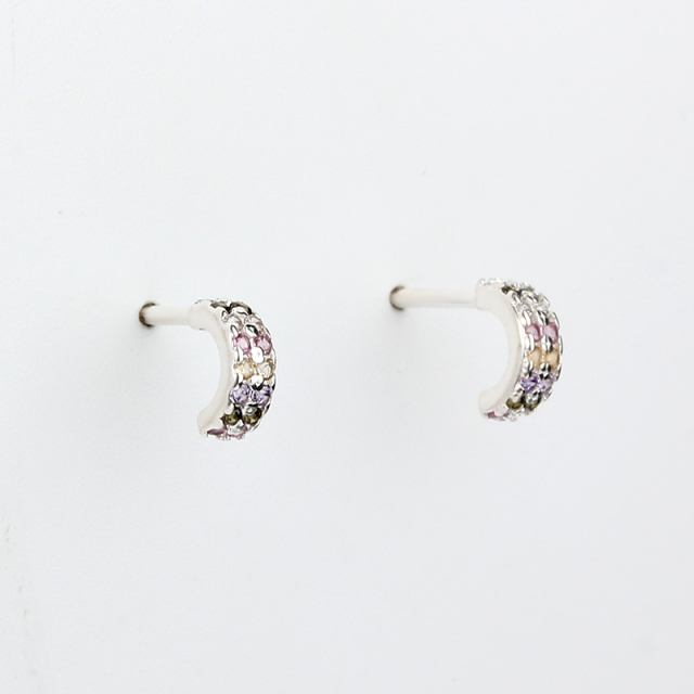 925 Sterling Silver CZ Stones Stud Earrings