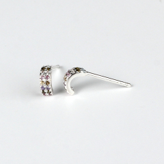 925 Sterling Silver CZ Stones Stud Earrings