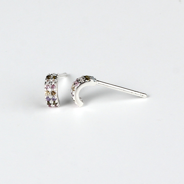 925 Sterling Silver CZ Stones Stud Earrings