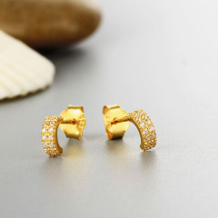 925 Sterling Silver CZ Stones Stud Earrings