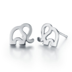 925 Sterling Silver Elephant Stud Earrings