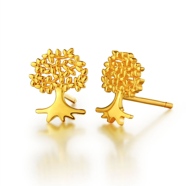 925 Sterling Silver Tree Of Life Stud Earrings