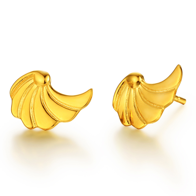 925 Sterling Silver Yellow Banana Stud Earrings