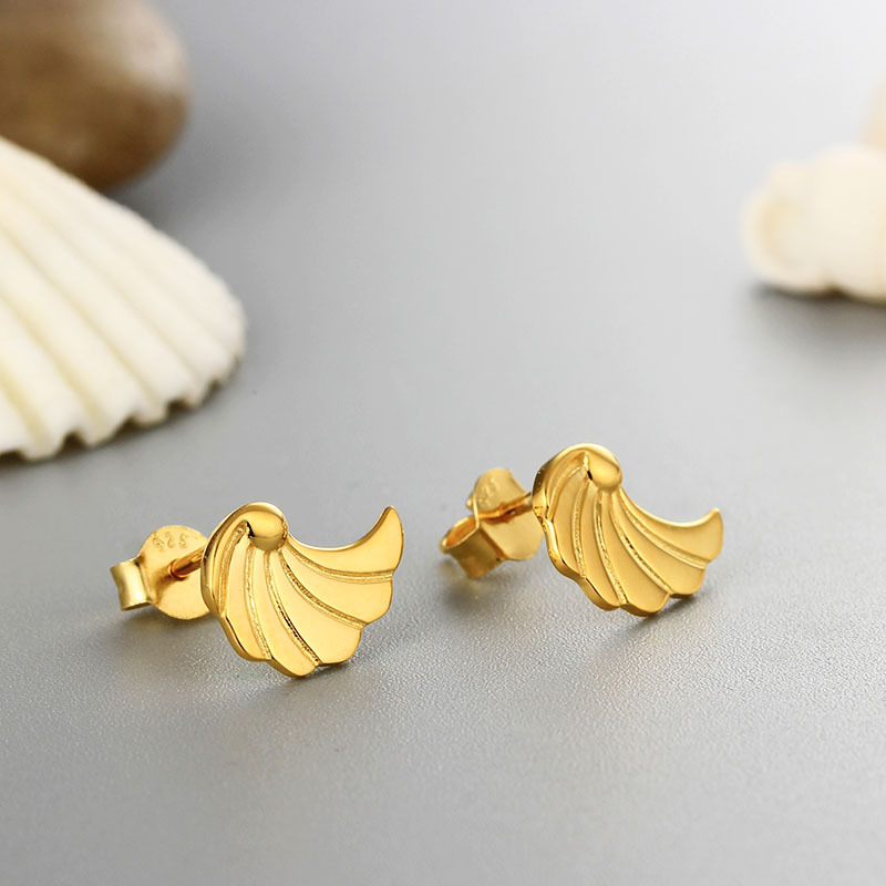 925 Sterling Silver Yellow Banana Stud Earrings