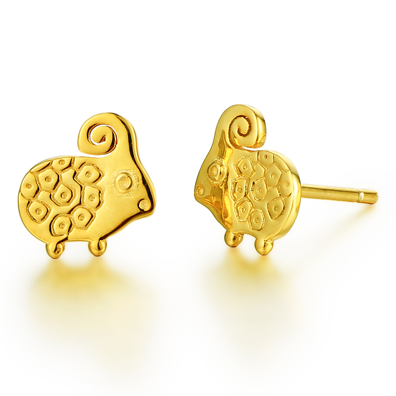 925 Sterling Silver Lovely Sheep Stud Earrings