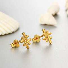 925 Sterling Silver Number Sign Stud Earrings