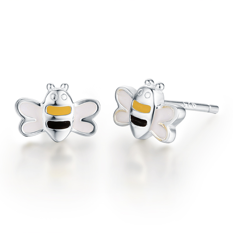 925 Sterling Silver Cute Bee Stud Earrings