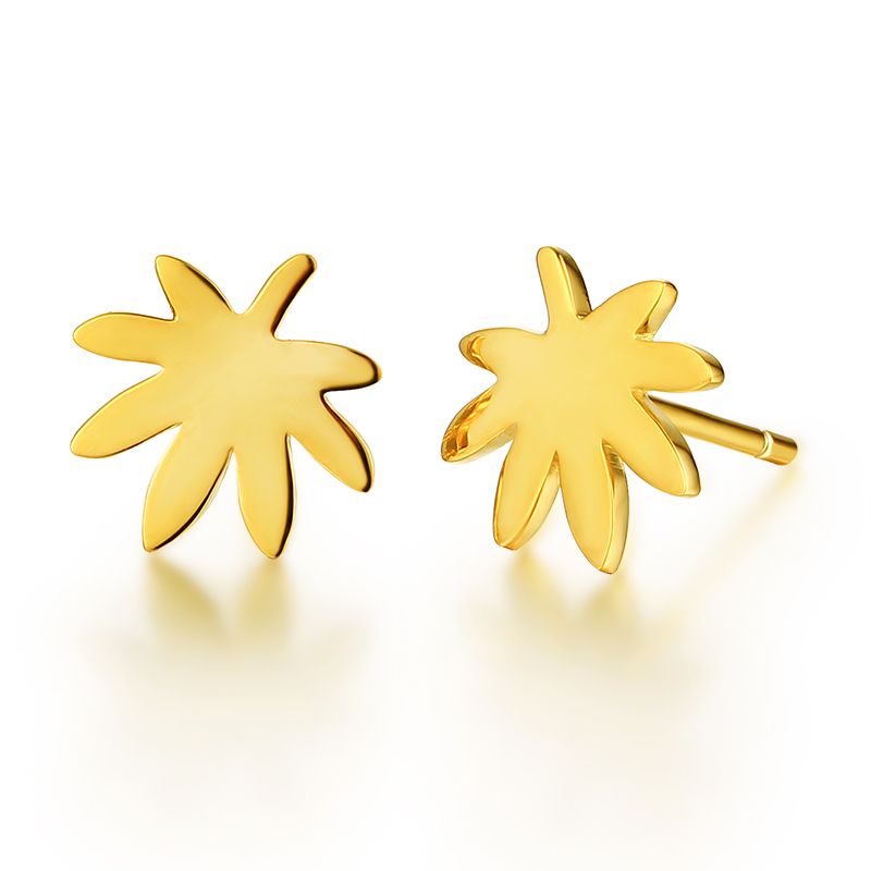 925 Sterling Silver Coconut Leaves Stud Earrings