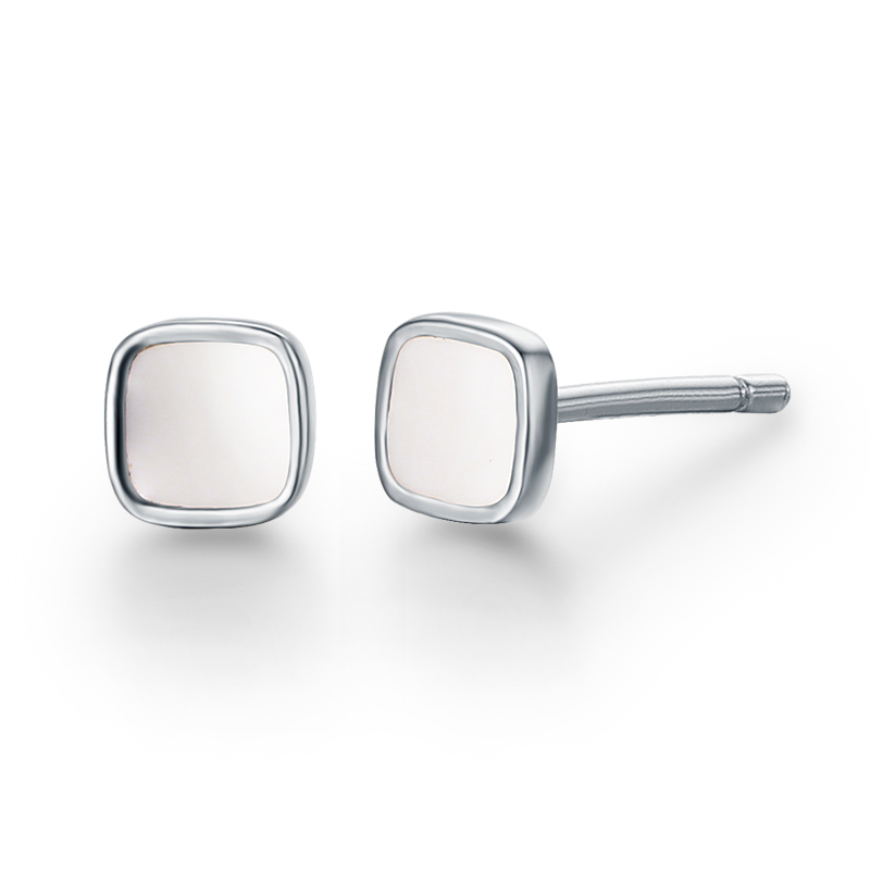 925 Sterling Silver Drop Square Stud Earrings